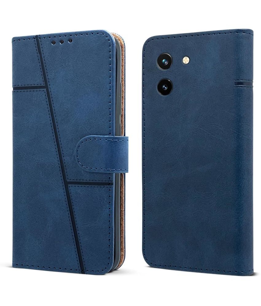     			NBOX Blue Flip Cover Artificial Leather Compatible For Vivo T3x 5G ( Pack of 1 )