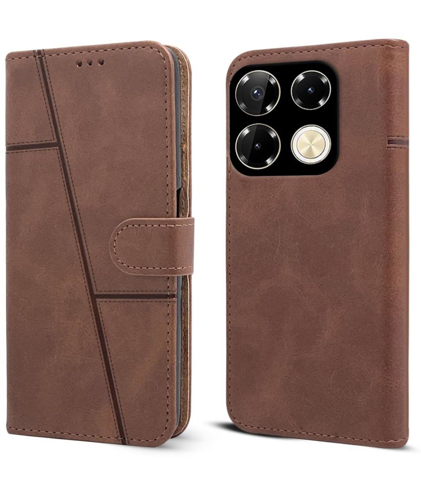     			NBOX Brown Flip Cover Artificial Leather Compatible For Infinix Note 40 5G ( Pack of 1 )