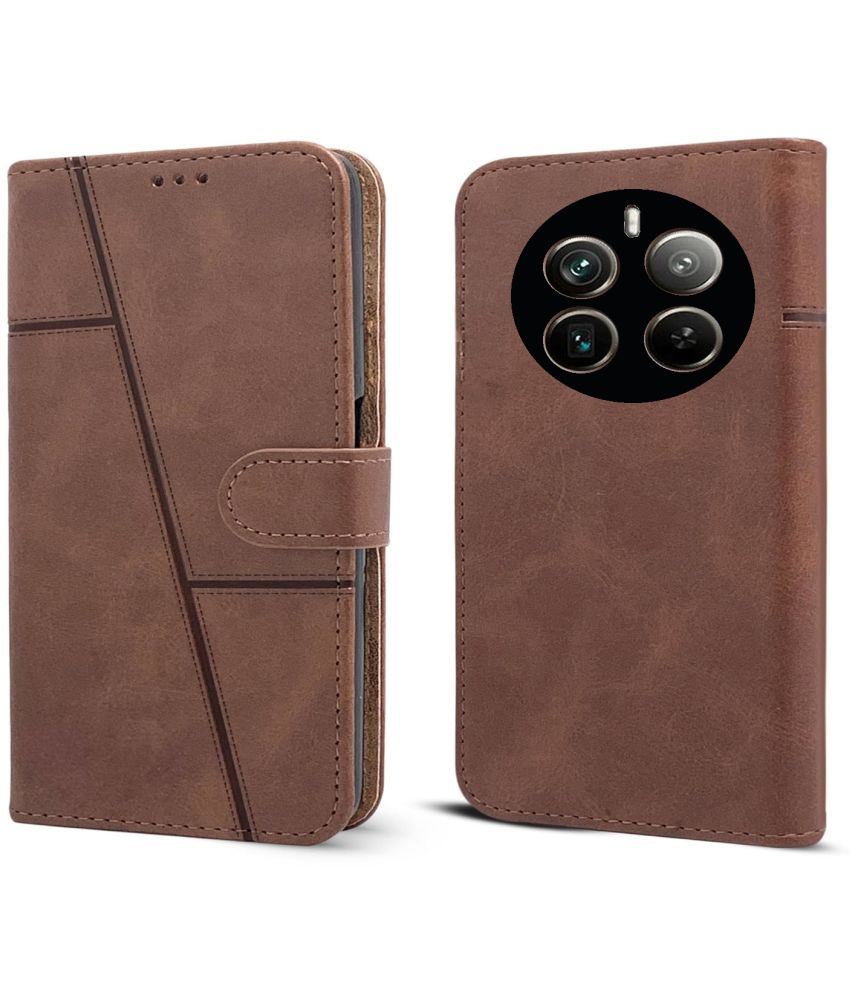     			NBOX Brown Flip Cover Artificial Leather Compatible For Realme Narzo 70 5G ( Pack of 1 )