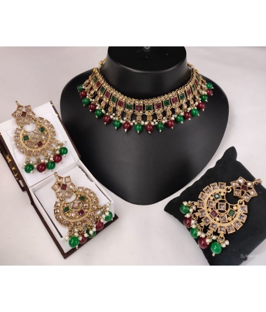     			Padmavati Bangles Multi Color Alloy Necklace Set ( Pack of 1 )