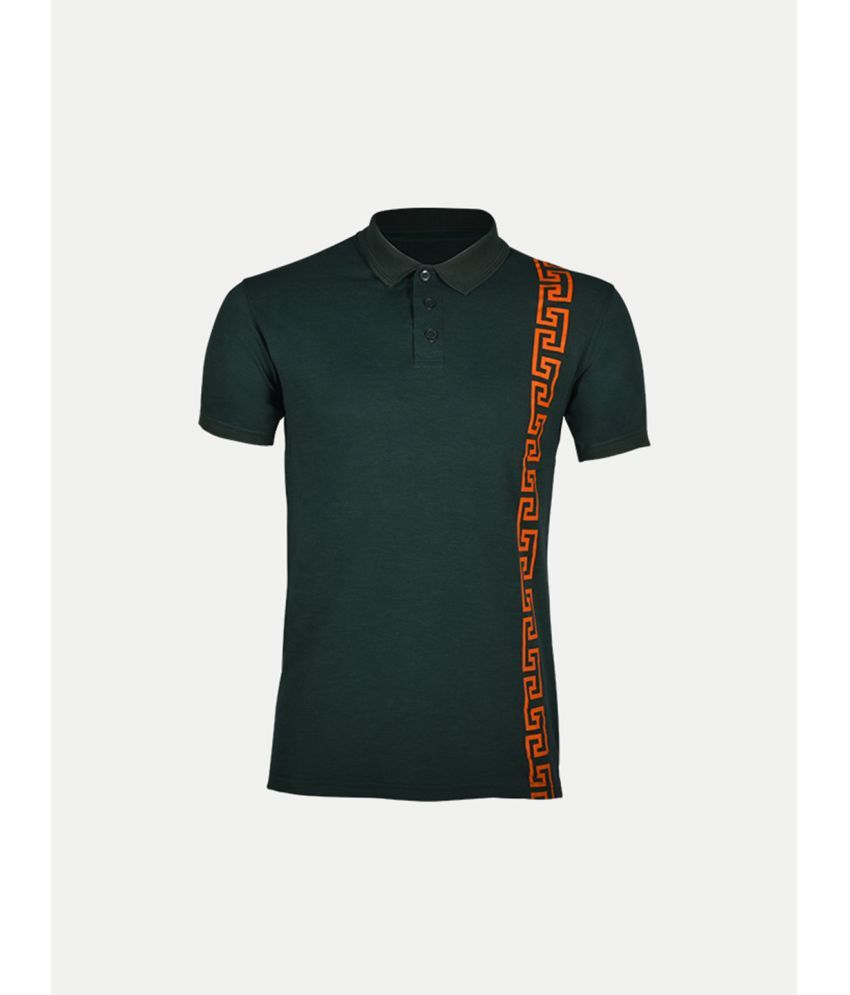     			Radprix Cotton Regular Fit Printed Half Sleeves Men's Polo T Shirt - Dark Green ( Pack of 1 )