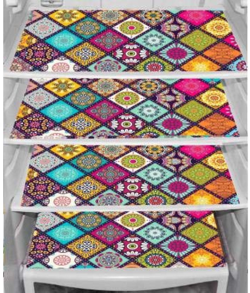     			Sanraksshan PVC Floral Fridge Mats ( 40 30 ) Pack of 4 - Multicolor