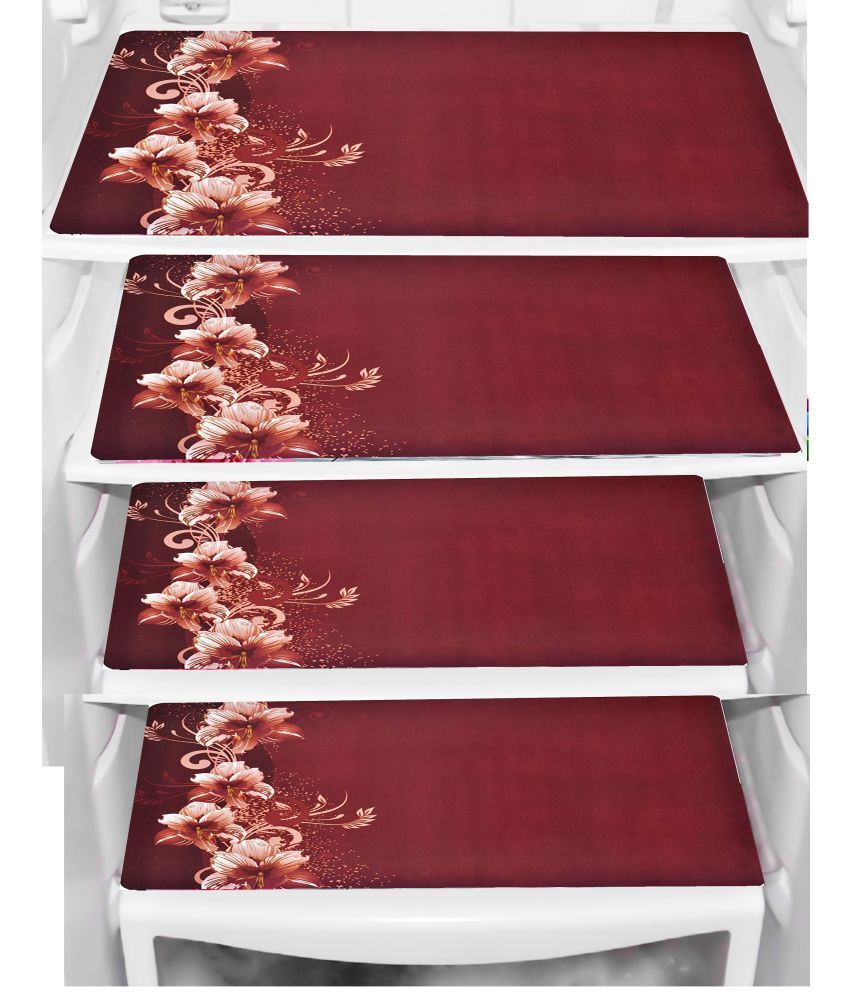     			Sanraksshan PVC Floral Fridge Mats ( 40 30 ) Pack of 4 - Multicolor