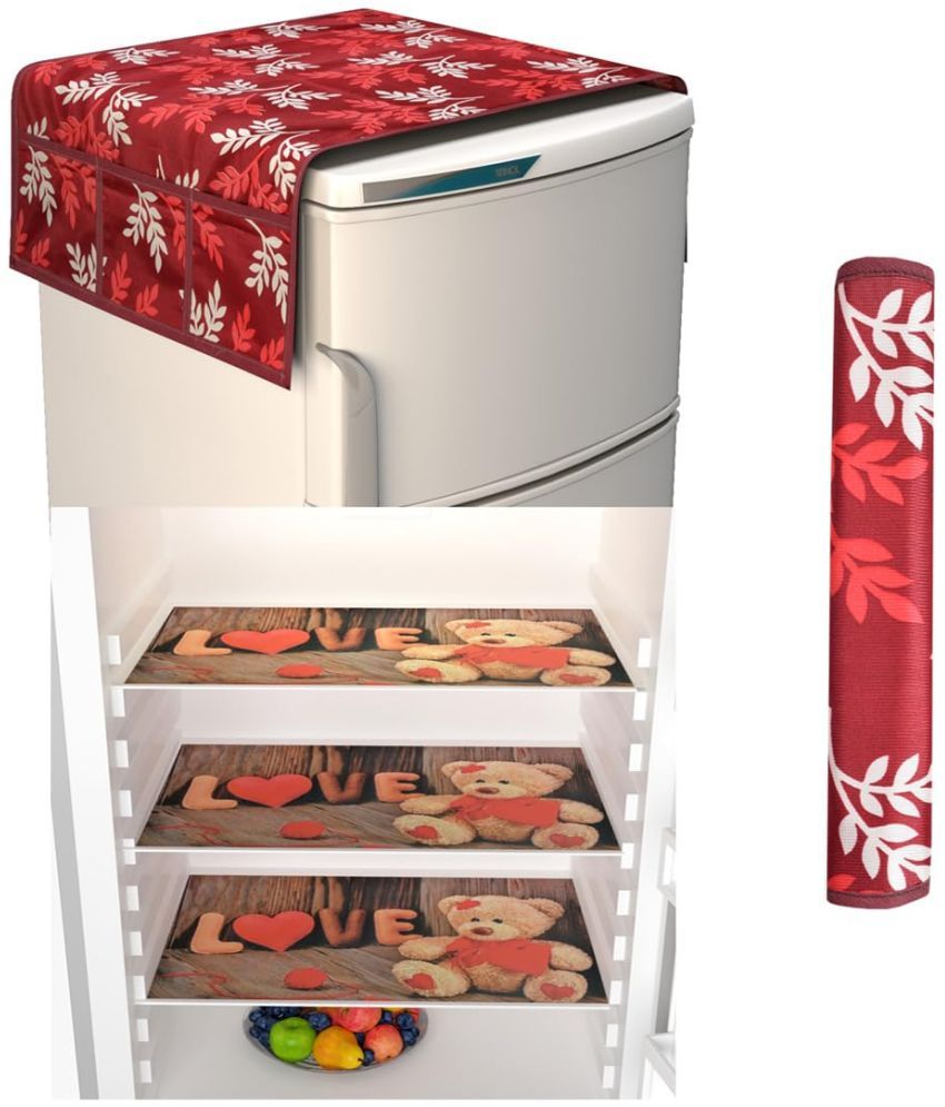     			Sanraksshan PVC Floral Fridge Mats ( 40 30 ) Pack of 5 - Multicolor