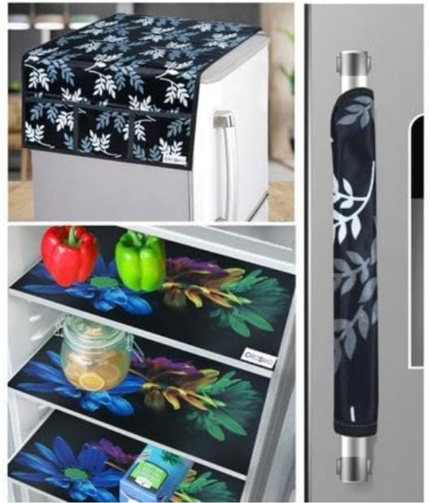     			Sanraksshan PVC Floral Fridge Mats ( 40 30 ) Pack of 5 - Multicolor