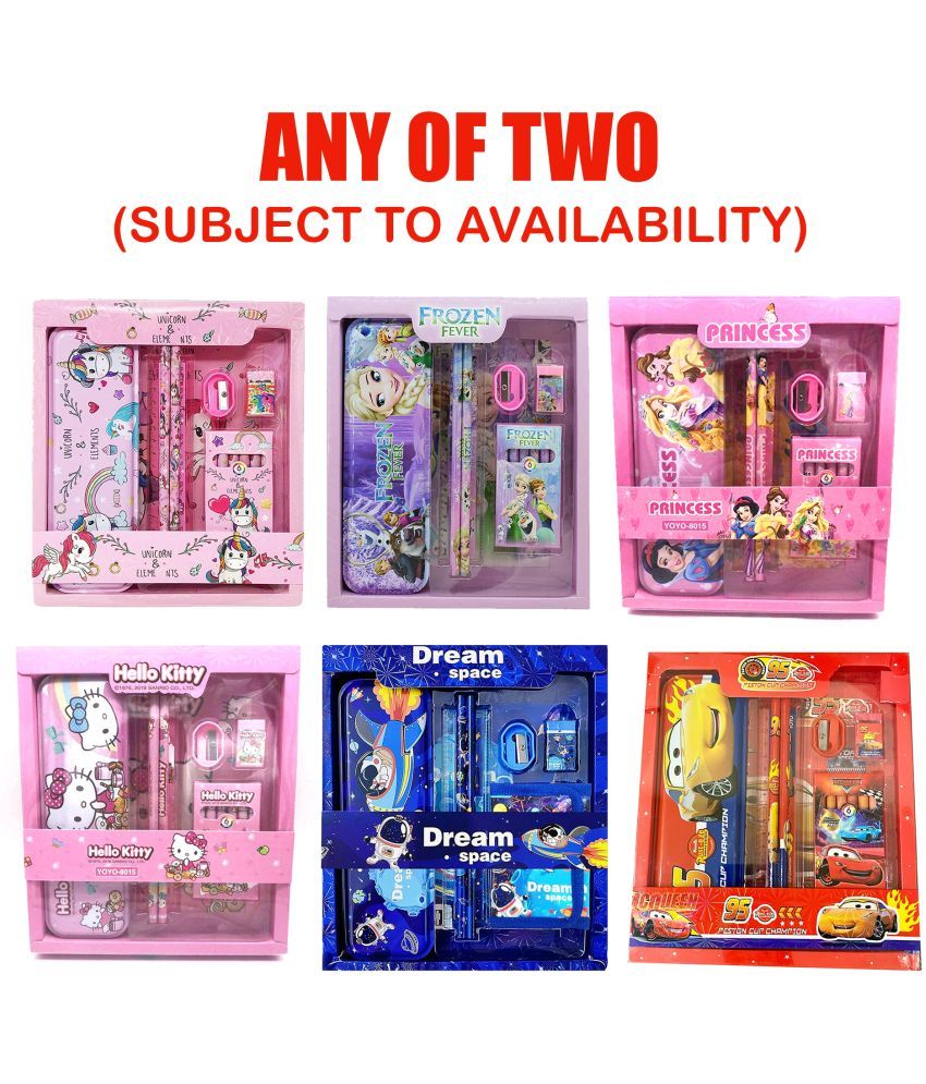     			TOY DEKHO RIDERS Combo Of 2 Big Stationery Kit Set for Boys and Girls, (Random Stationery Set)