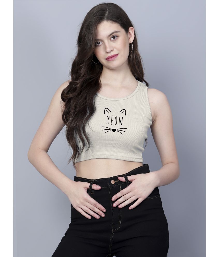     			fashion and youth Beige Cotton Blend Women's Crop Top ( Pack of 1 )