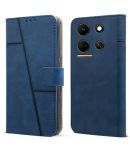 NBOX Blue Flip Cover Artificial Leather Compatible For Infinix Note 30 5G ( Pack of 1 )