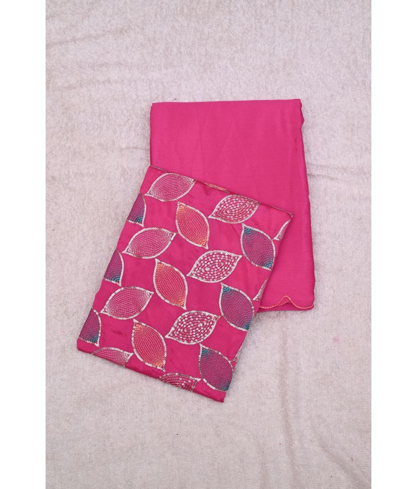     			A TO Z CART Chiffon Embellished Saree With Blouse Piece - Fluorescent Pink ( Pack of 1 )