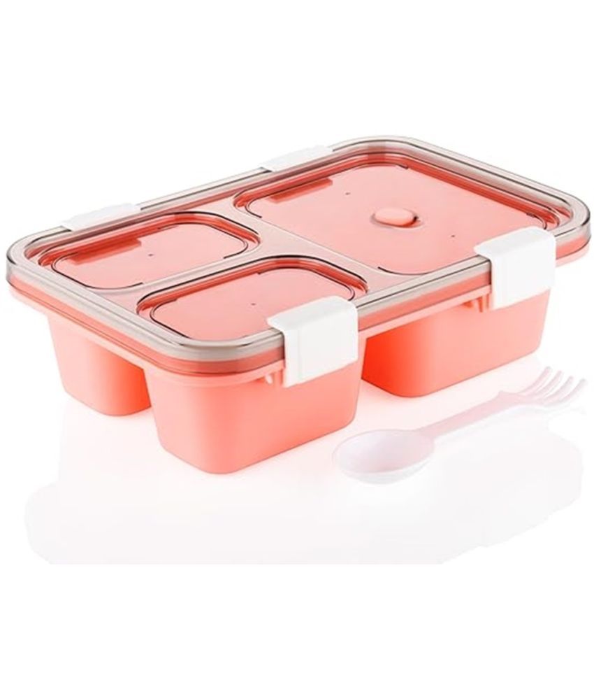     			Dark Sun Kitchenware 3 Compartment School / Office Plastic Lunch Box 1 - Container ( Pack of 1 )