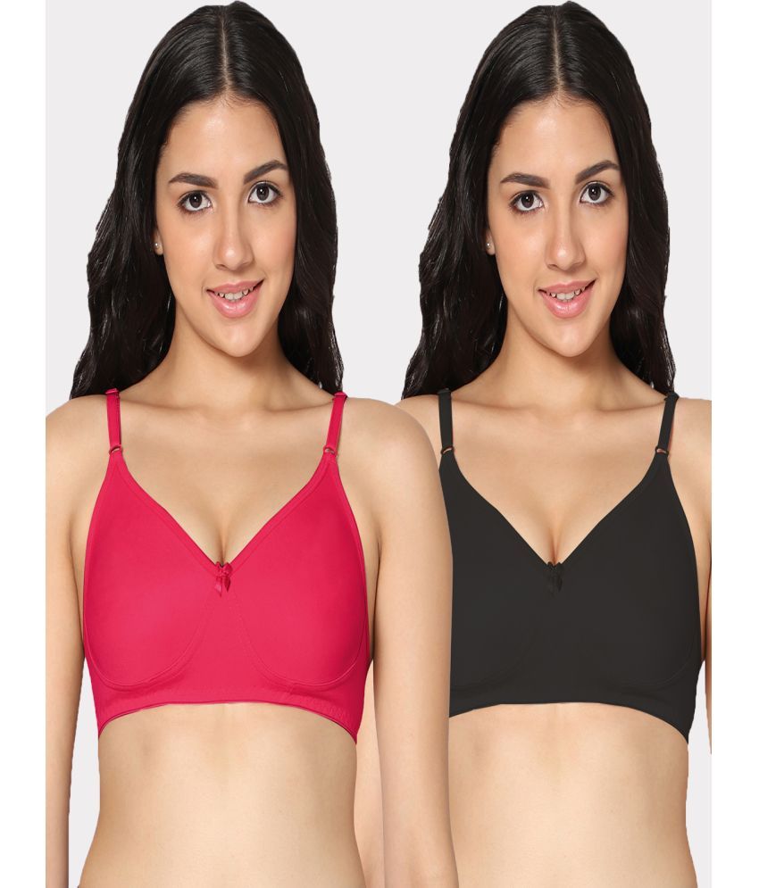     			IN CARE LINGERIE Pack of 2 Cotton Non Padded Women's Everyday Bra ( Multicolor )