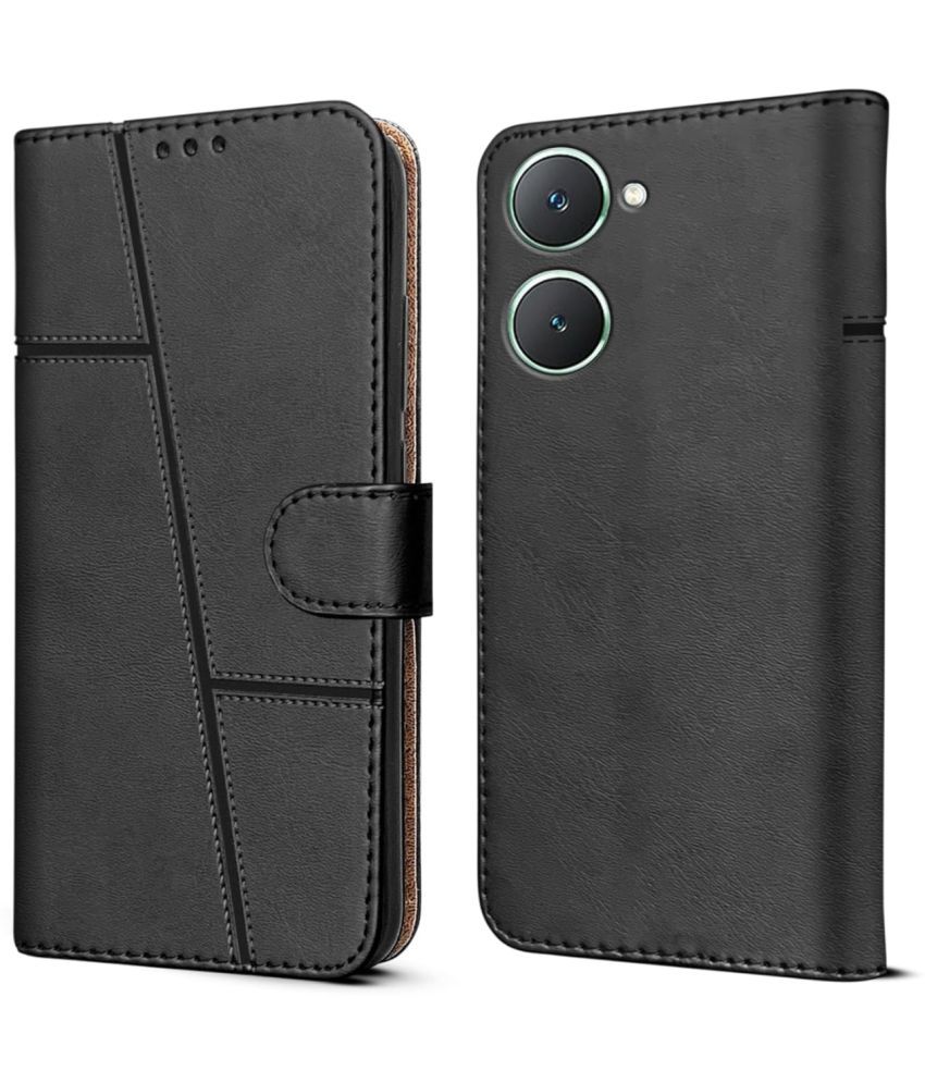     			NBOX Black Flip Cover Artificial Leather Compatible For Vivo Y18e ( Pack of 1 )