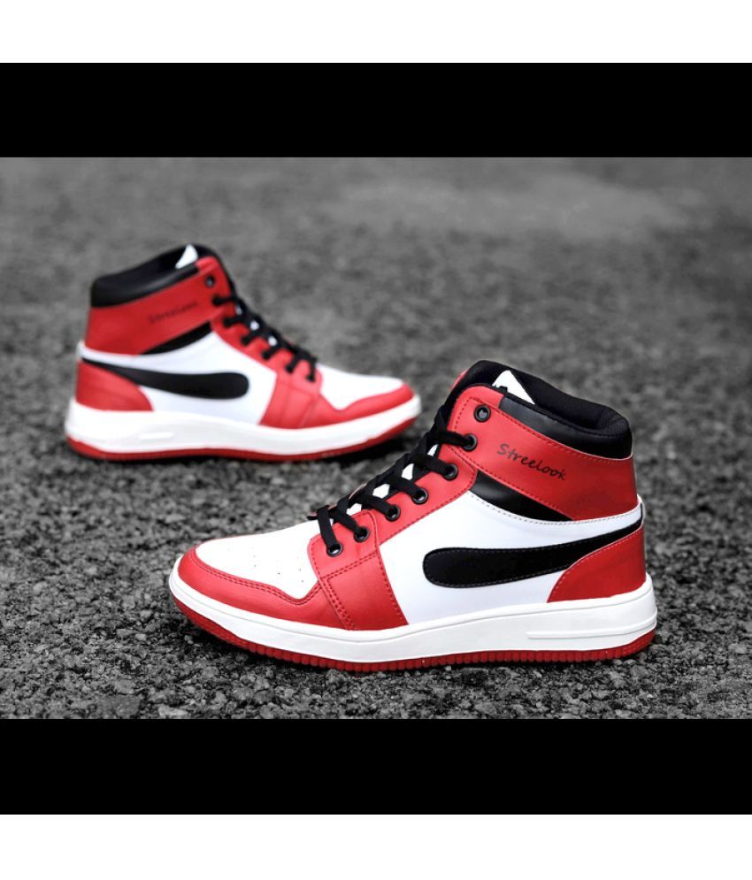     			OVERSTAR 2056 Red Men's High Tops Shoes