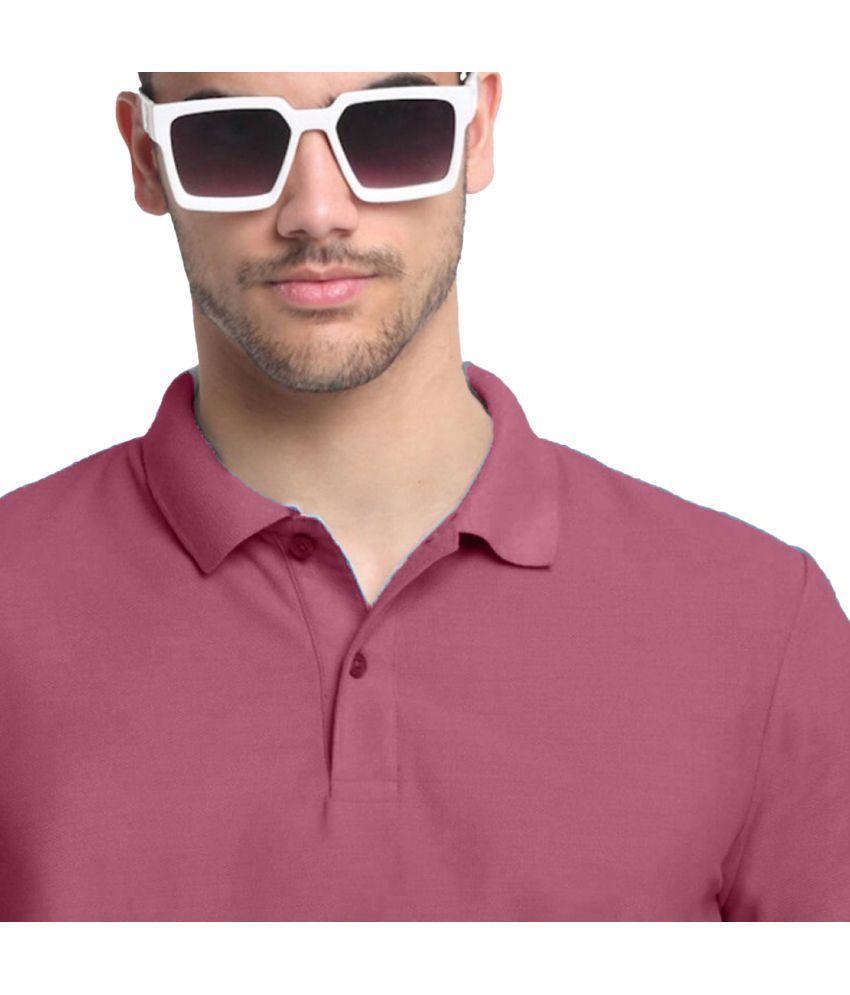     			Radprix Cotton Regular Fit Solid Half Sleeves Men's Polo T Shirt - Pink ( Pack of 1 )