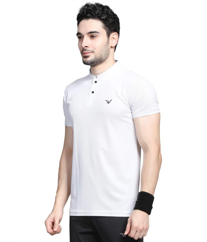     			WEWOK Polyester Regular Fit Solid Half Sleeves Men's Polo T Shirt - White ( Pack of 1 )