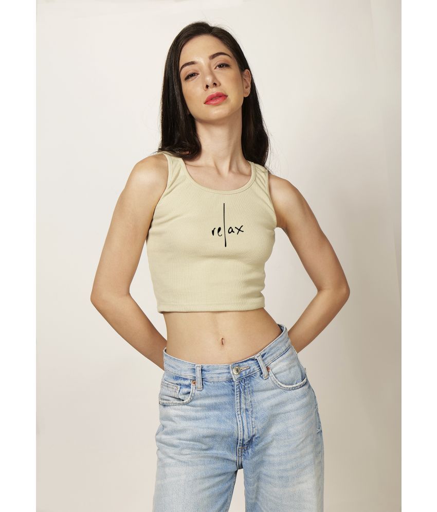     			fashion and youth Beige Cotton Blend Women's Crop Top ( Pack of 1 )