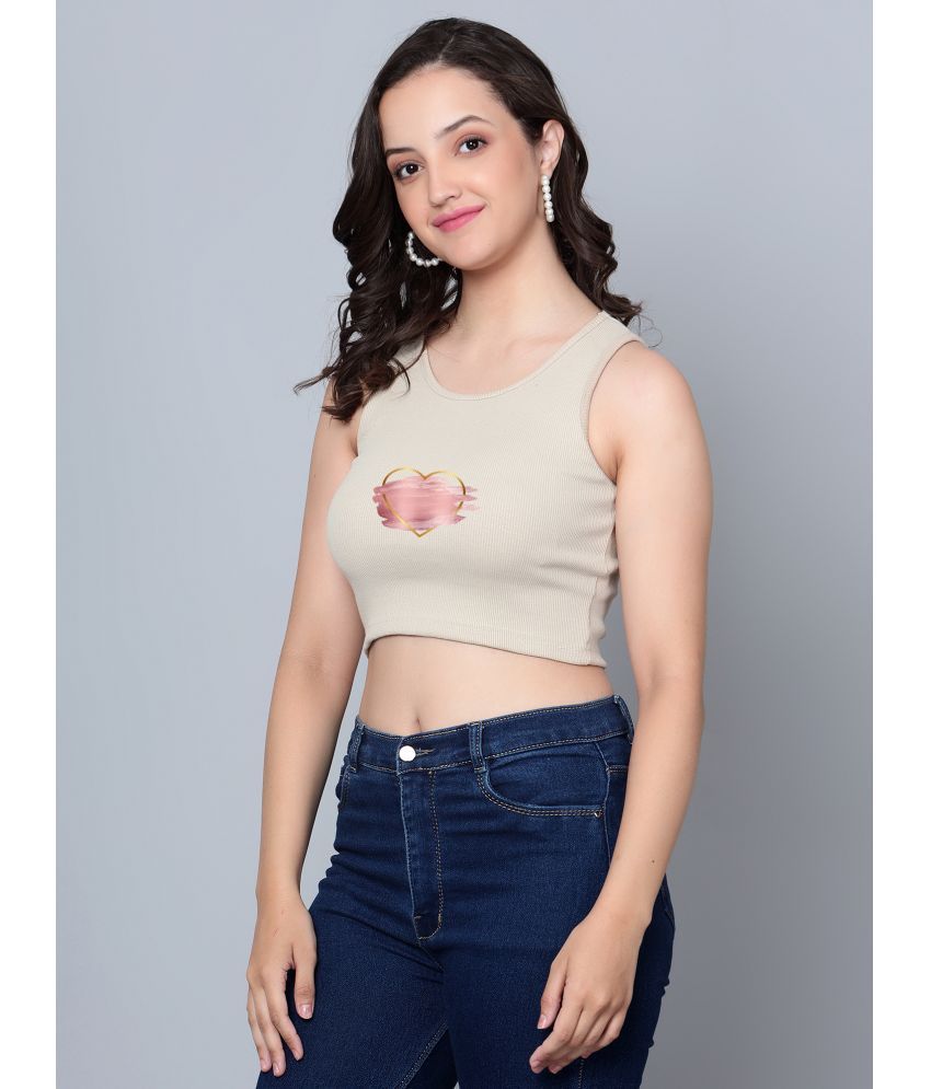     			fashion and youth Beige Cotton Blend Women's Crop Top ( Pack of 1 )