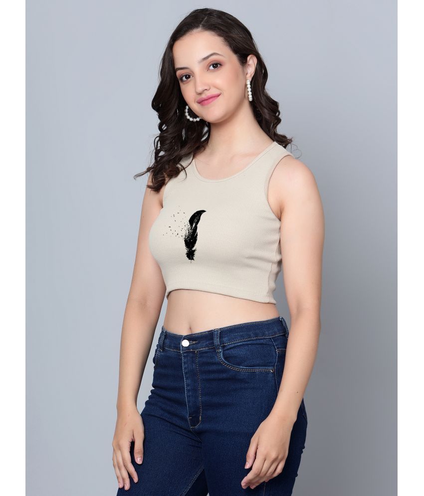     			fashion and youth Beige Cotton Blend Women's Crop Top ( Pack of 1 )