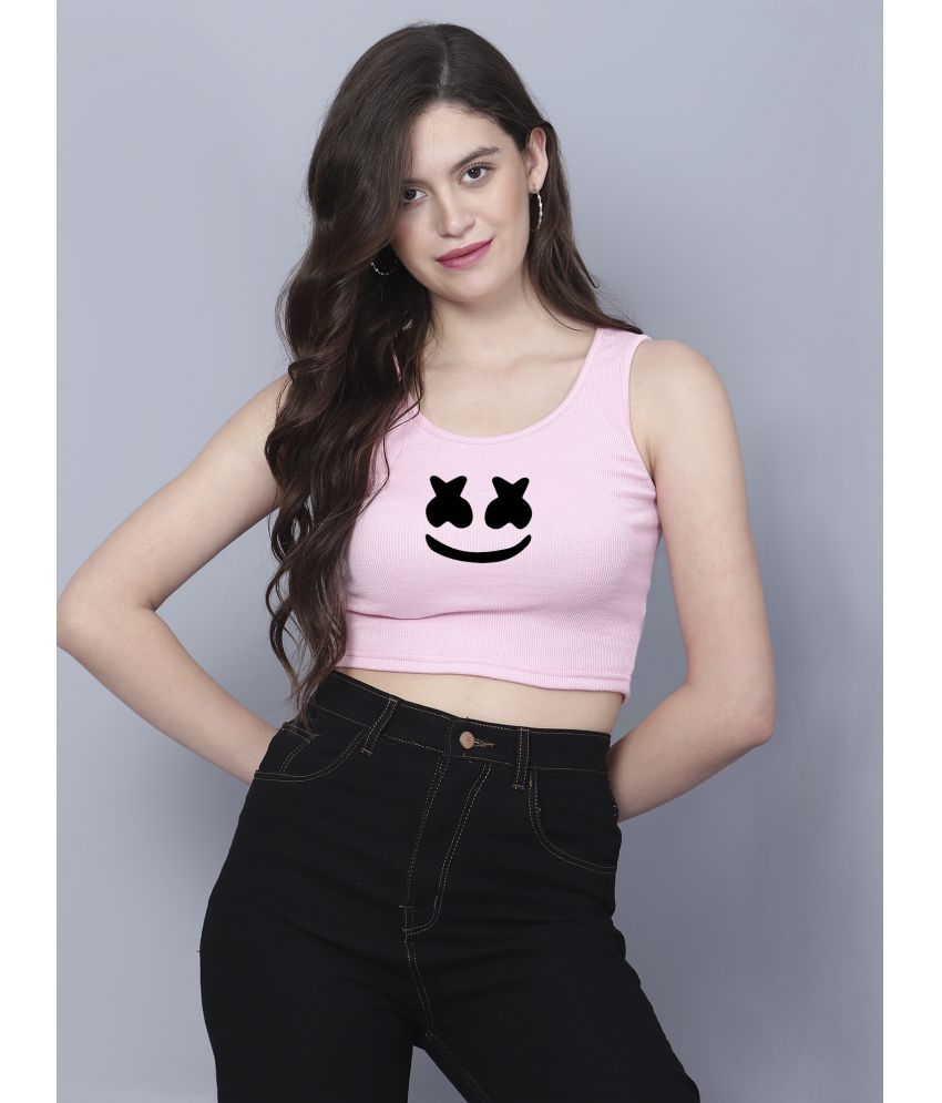     			fashion and youth Pink Cotton Blend Women's Crop Top ( Pack of 1 )