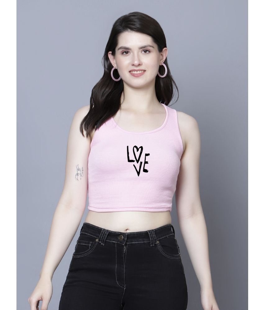     			fashion and youth Pink Cotton Blend Women's Crop Top ( Pack of 1 )