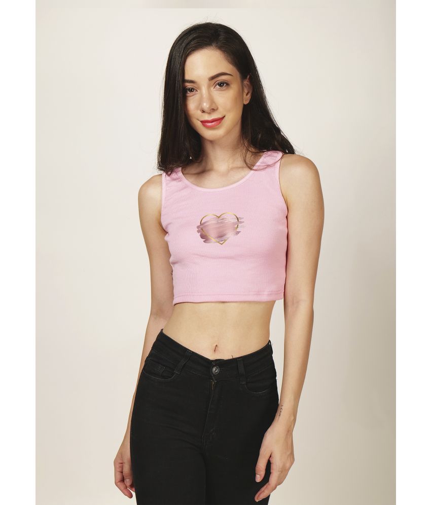     			fashion and youth Pink Cotton Blend Women's Crop Top ( Pack of 1 )