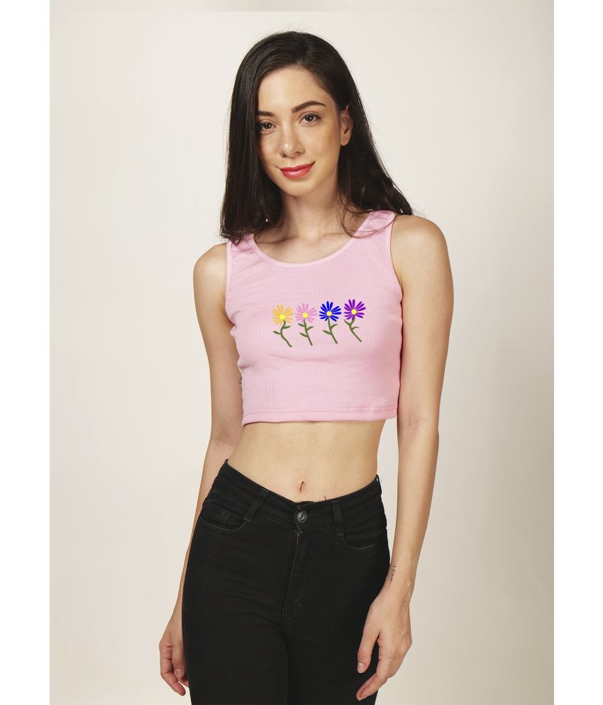     			fashion and youth Pink Cotton Blend Women's Crop Top ( Pack of 1 )