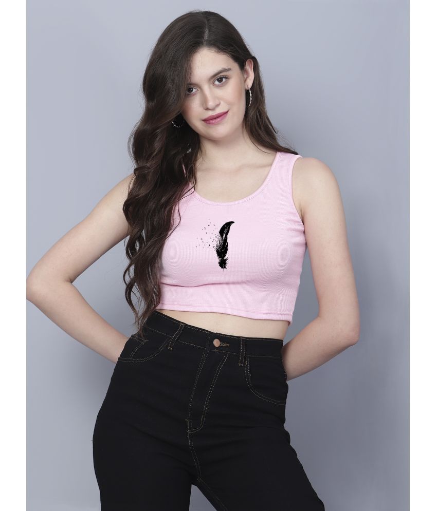     			fashion and youth Pink Cotton Blend Women's Crop Top ( Pack of 1 )