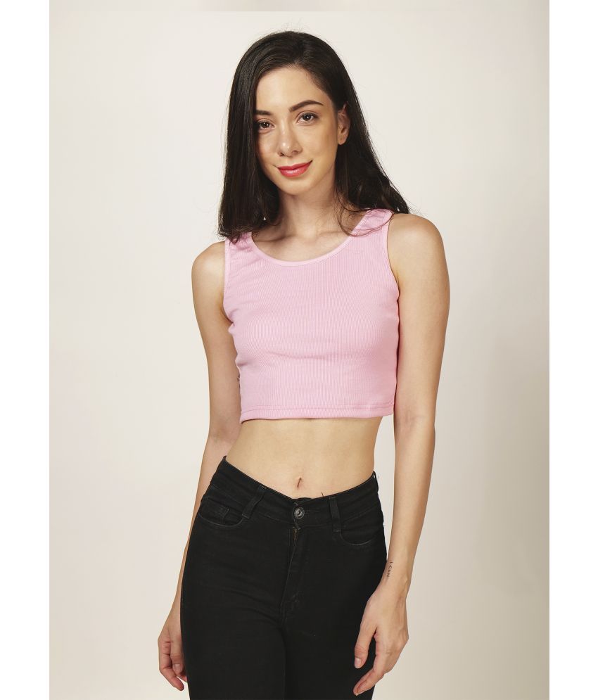     			fashion and youth Pink Cotton Blend Women's Crop Top ( Pack of 1 )