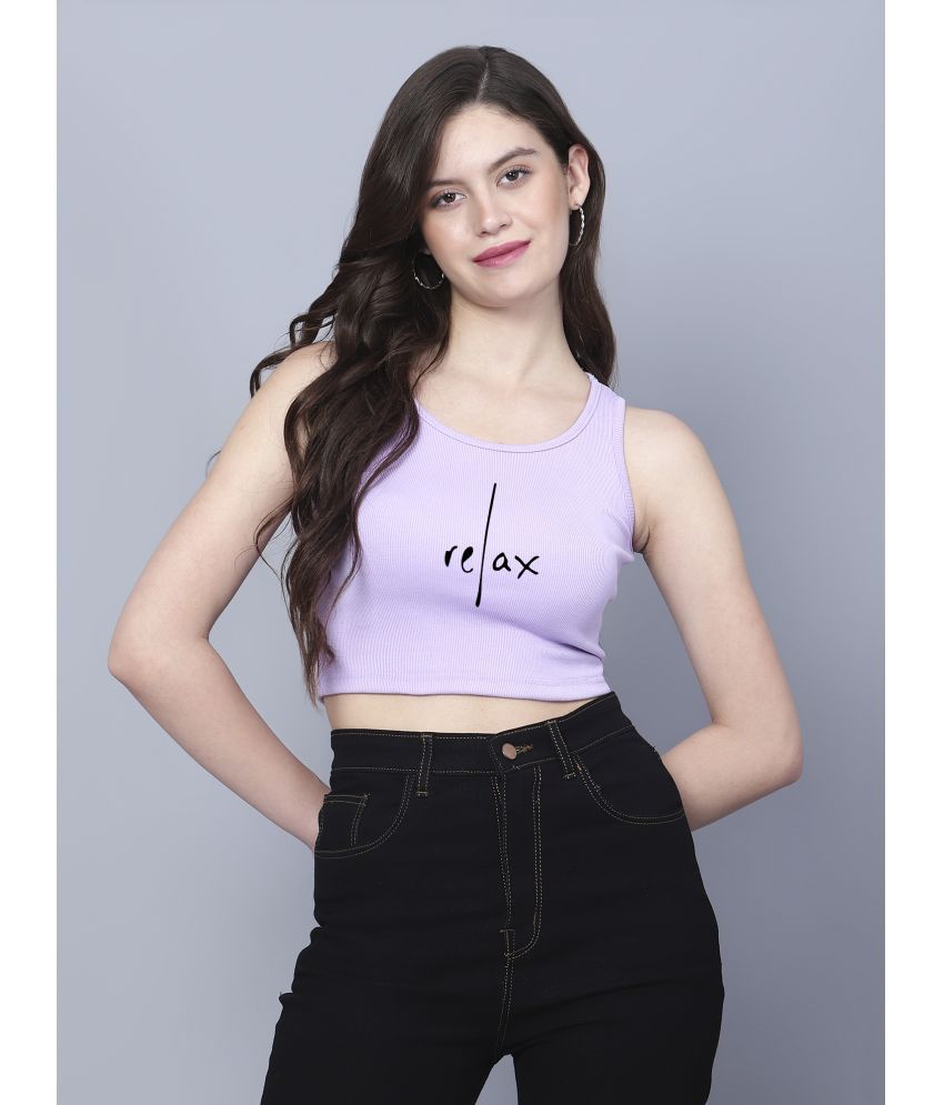     			fashion and youth Purple Cotton Blend Women's Crop Top ( Pack of 1 )