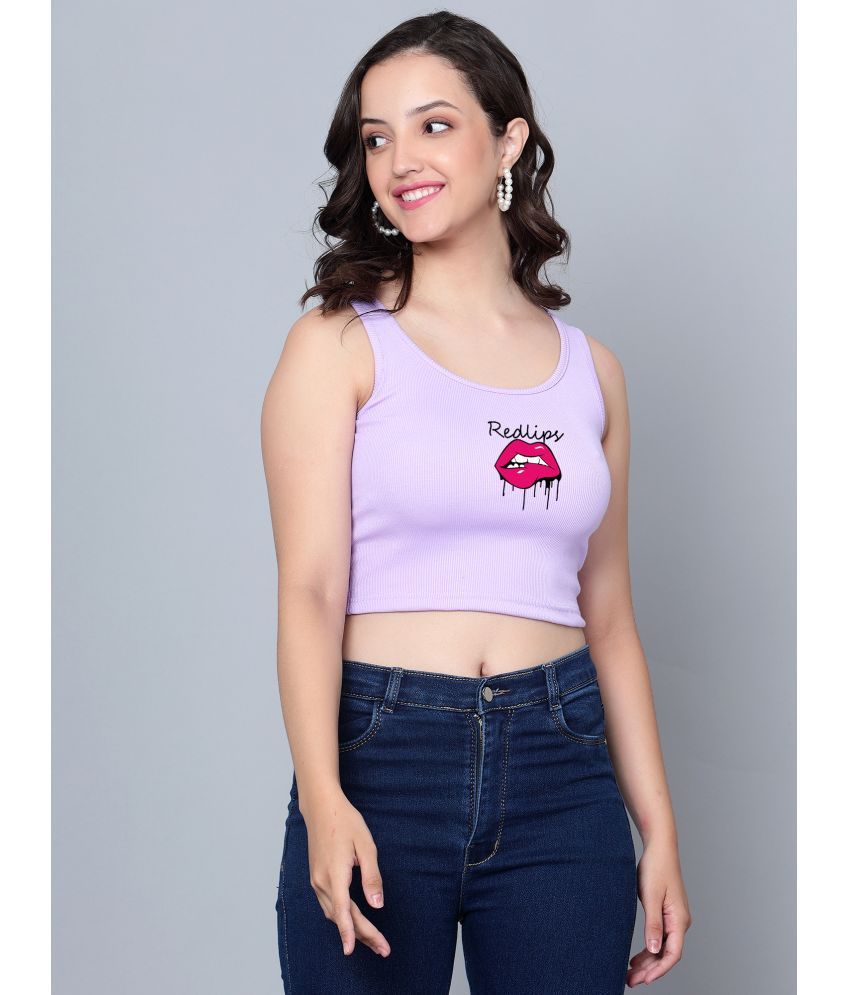     			fashion and youth Purple Cotton Blend Women's Crop Top ( Pack of 1 )