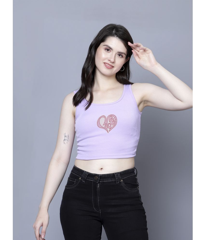     			fashion and youth Purple Cotton Blend Women's Crop Top ( Pack of 1 )