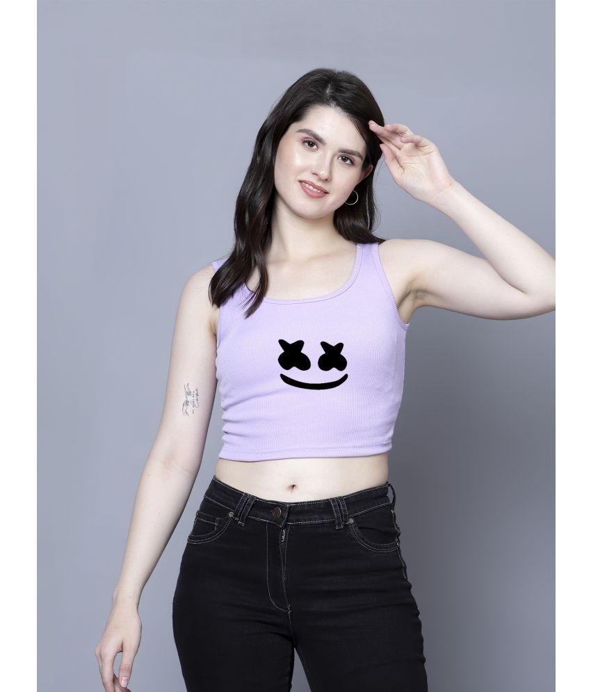     			fashion and youth Purple Cotton Blend Women's Crop Top ( Pack of 1 )