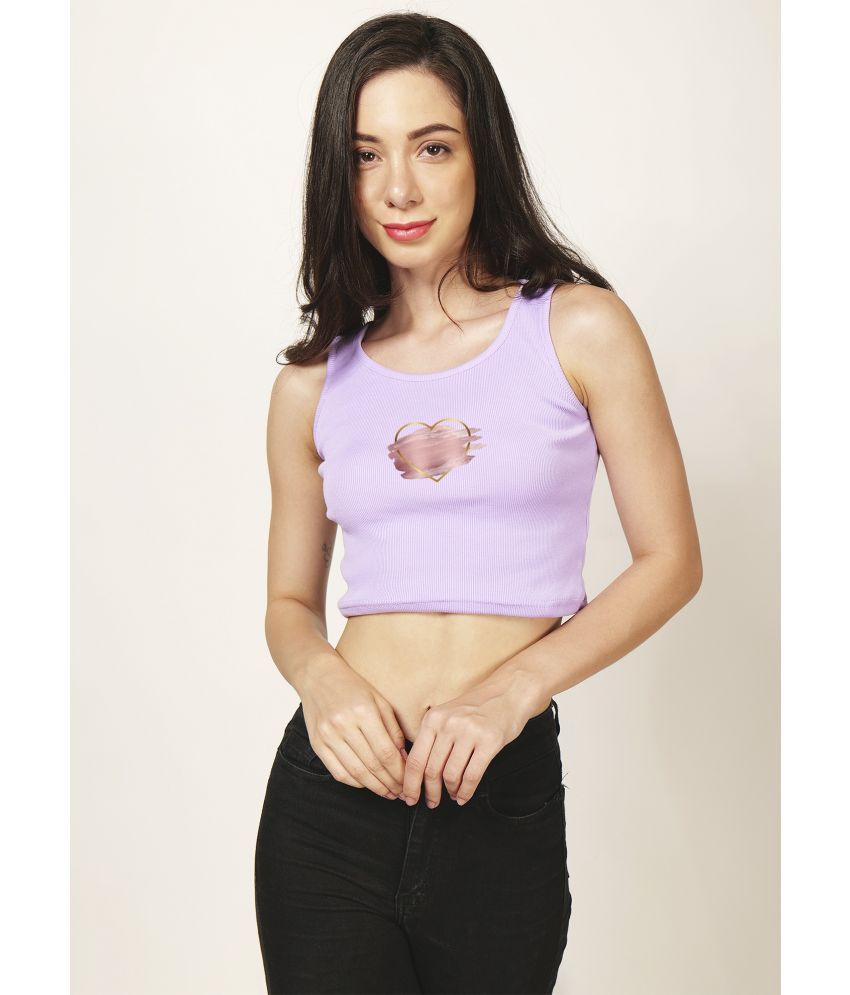     			fashion and youth Purple Cotton Blend Women's Crop Top ( Pack of 1 )