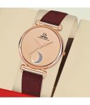 Septem Red Leather Analog Womens Watch