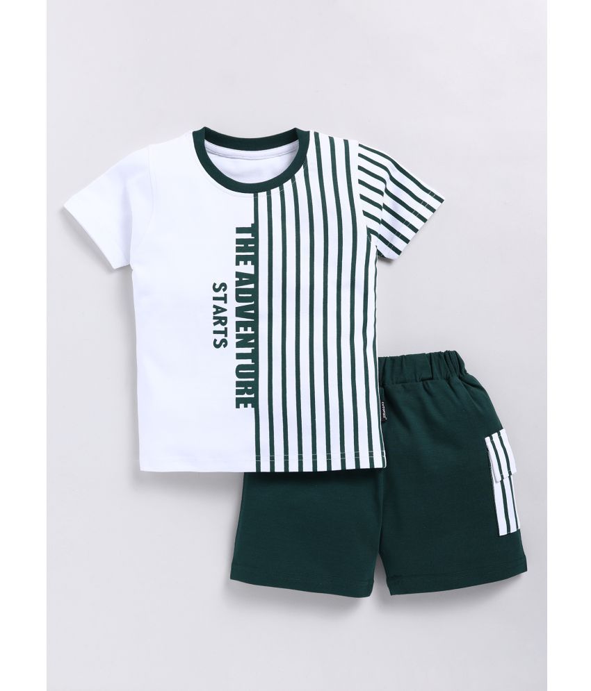     			CUTOPIES Green Cotton Boys T-Shirt & Shorts ( Pack of 1 )