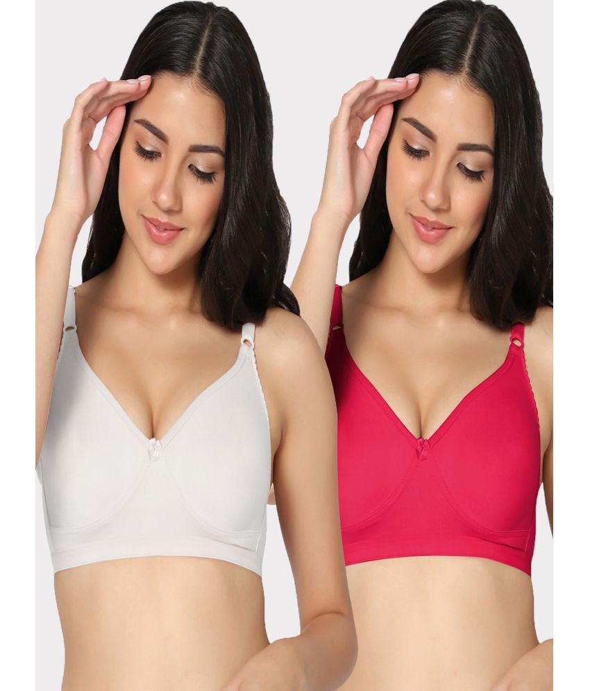     			IN CARE LINGERIE Multicolor Cotton Blend Non Padded Women's Everyday Bra ( Pack of 2 )