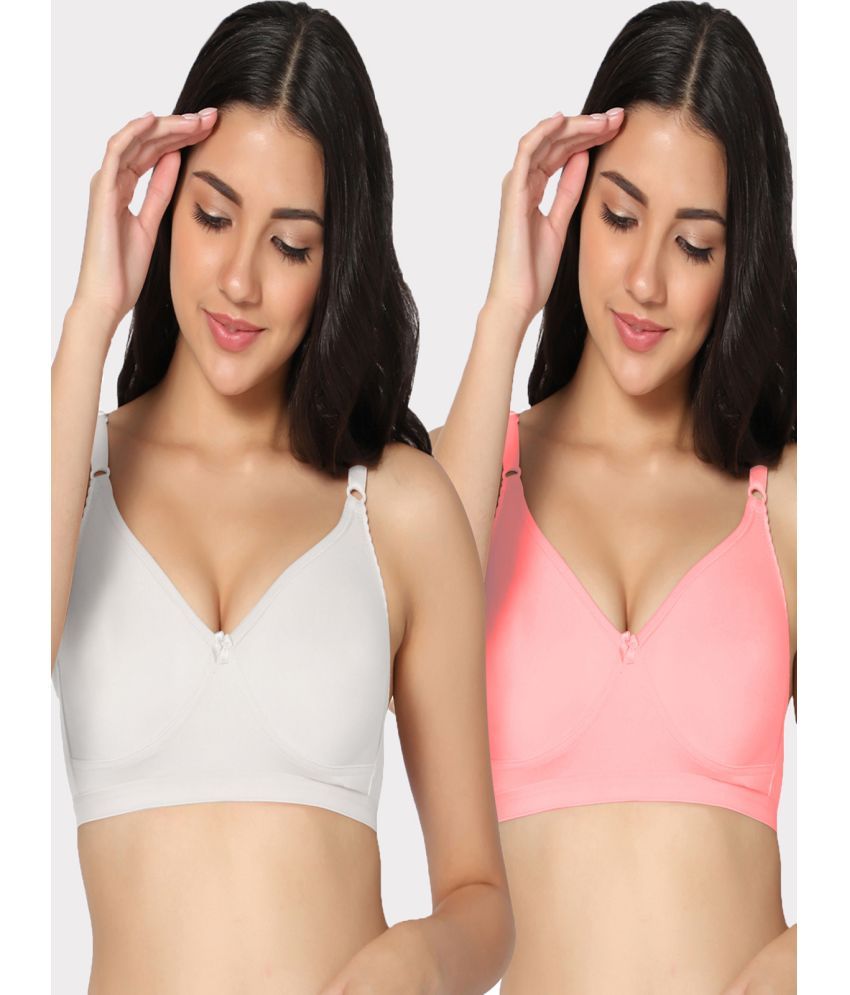     			IN CARE LINGERIE Multicolor Cotton Blend Non Padded Women's Everyday Bra ( Pack of 2 )