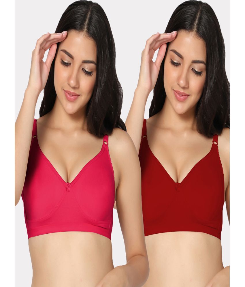     			IN CARE LINGERIE Multicolor Cotton Blend Non Padded Women's Everyday Bra ( Pack of 2 )