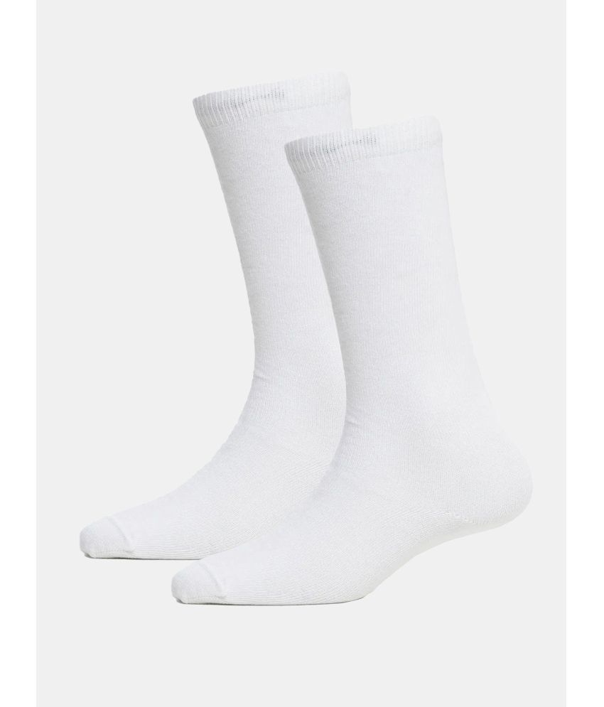     			Jockey 7902 Kid's Compact Cotton Stretch Solid Knee Length Socks - White (Pack of 2)