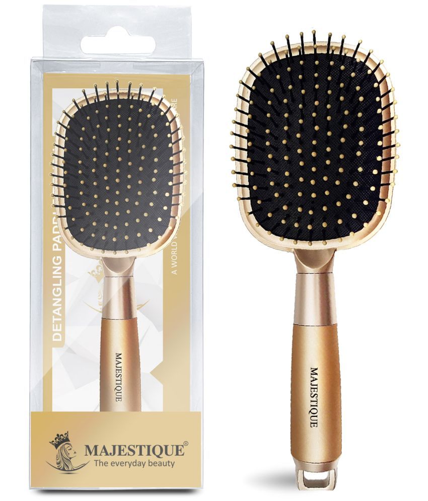     			Majestique Detangling Paddle Brush Refresh and Extend for All Hair Types - Pack of 1 (Golden)