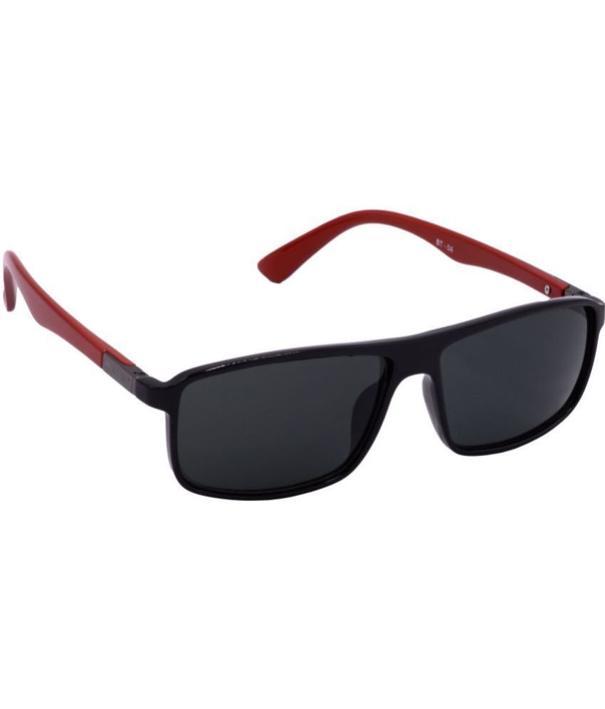     			RED LEAF Black Rectangular Sunglasses ( Pack of 1 )