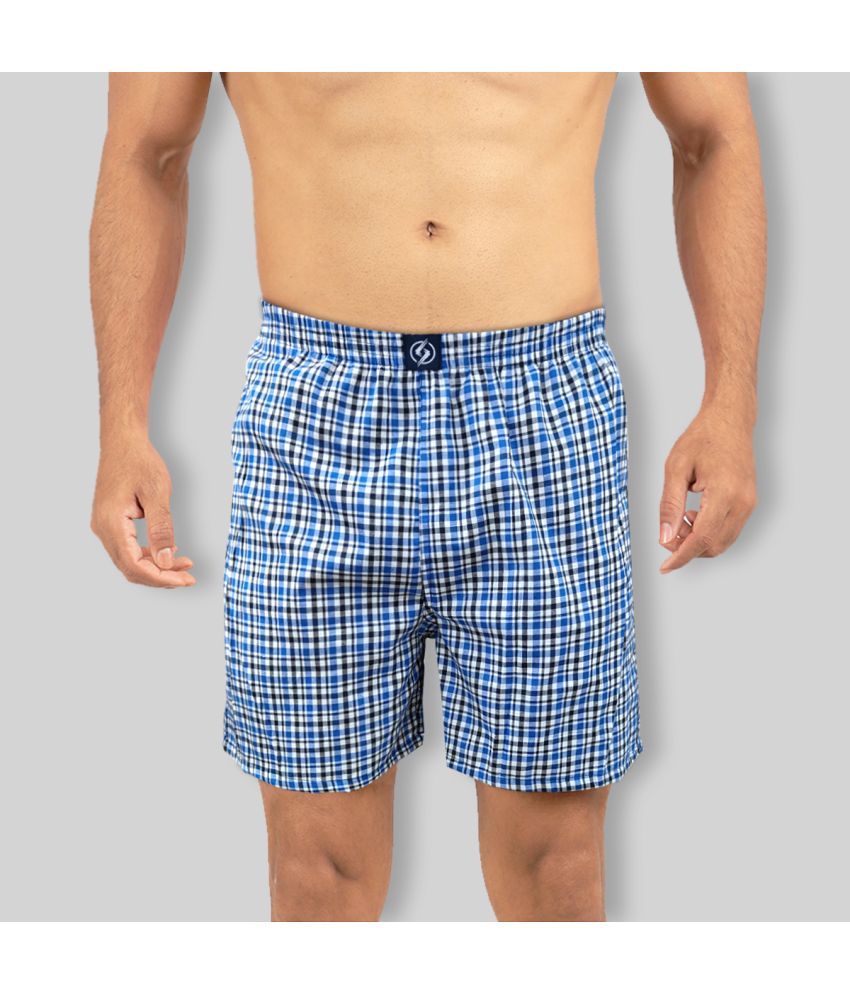     			Blue Cotton Blend Men's Boxer- ( Pack of 1 )