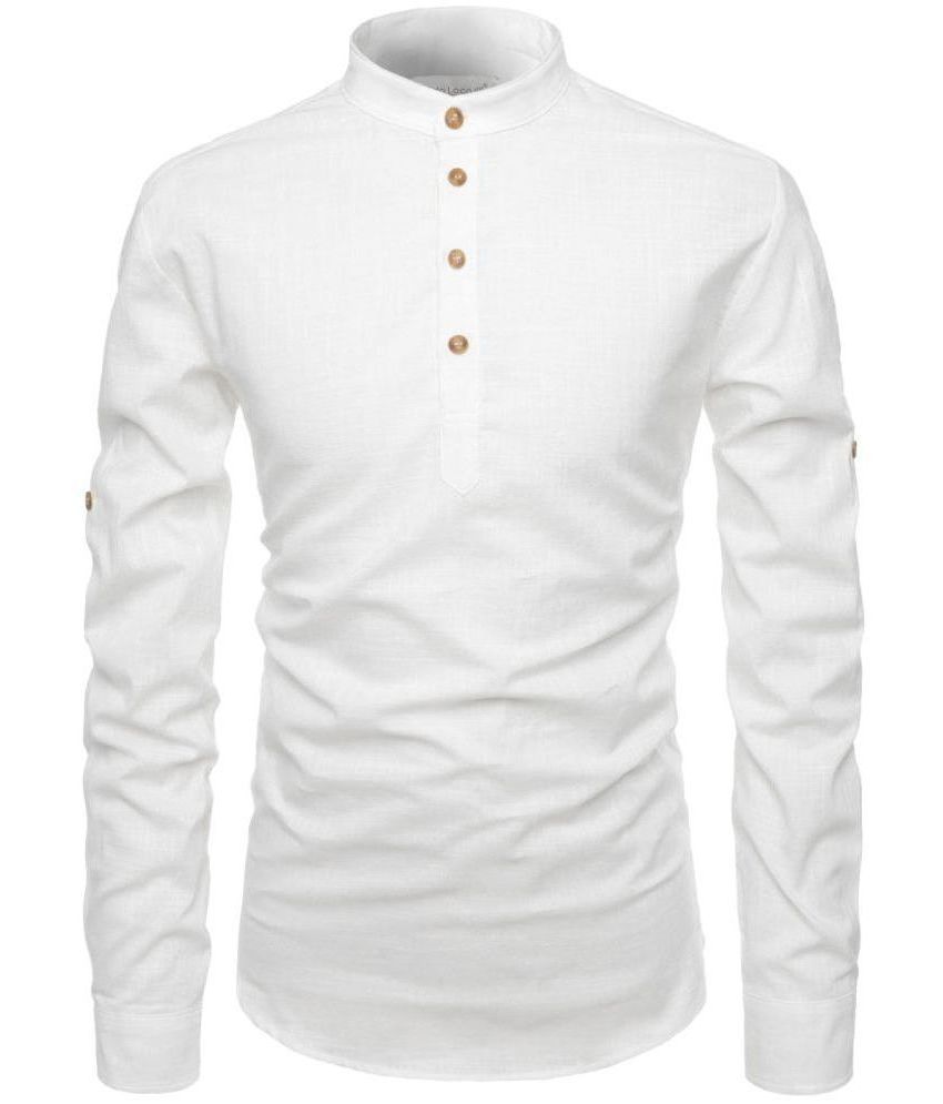     			Vida Loca White Cotton Men's Shirt Style Kurta ( Pack of 1 )