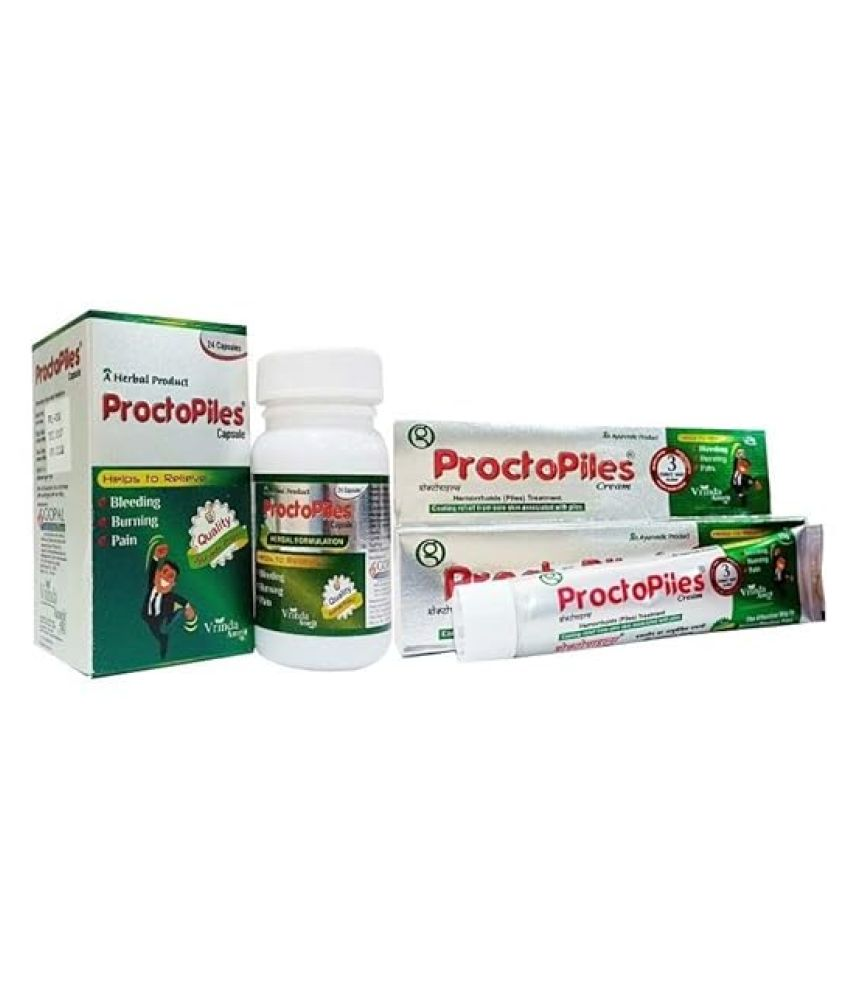     			Vringra ProctoPiles Capsules + ProctoPiles Cream - Fast Relieve In Bleeding Capsule 24 gm