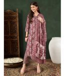 Vaamsi Rayon Printed Kurti With Pants Women's Stitched Salwar Suit - Maroon ( Pack of 1 )