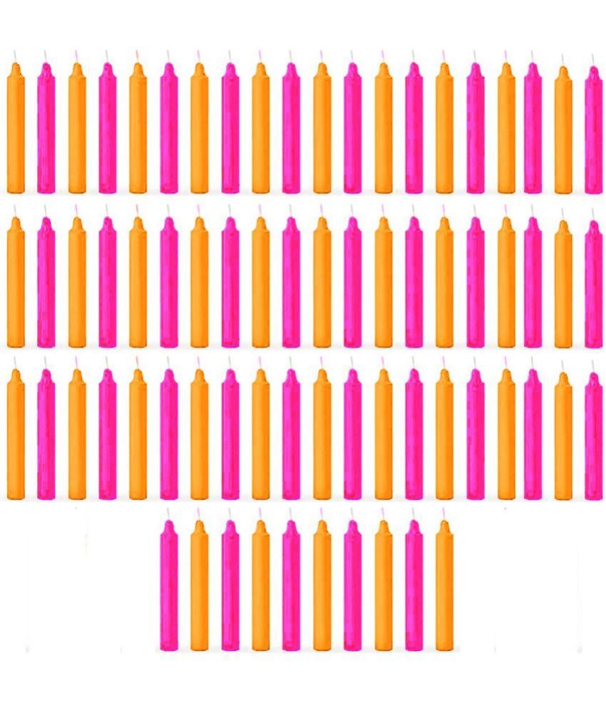     			ASIDEA Multicolour Tapered Candle 10 cm ( Pack of 70 )