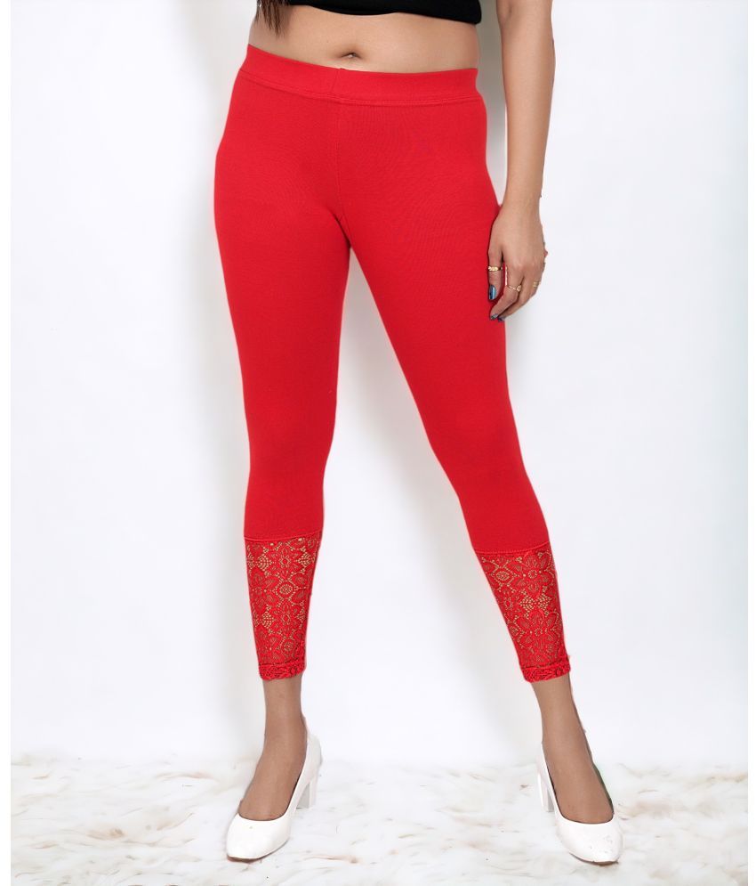     			Colorscube - Red Cotton Women's Leggings ( Pack of 1 )