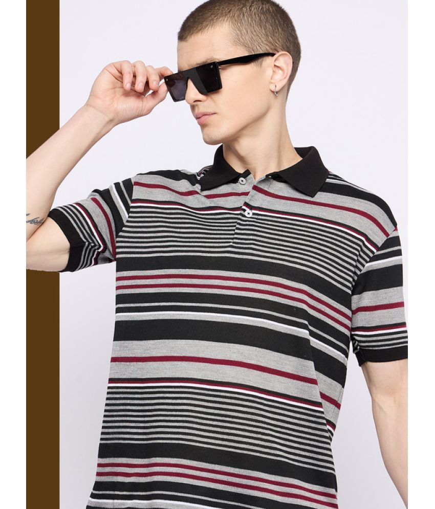     			GET GOLF Cotton Blend Regular Fit Striped Half Sleeves Men's T-Shirt - Multicolor ( Pack of 1 )