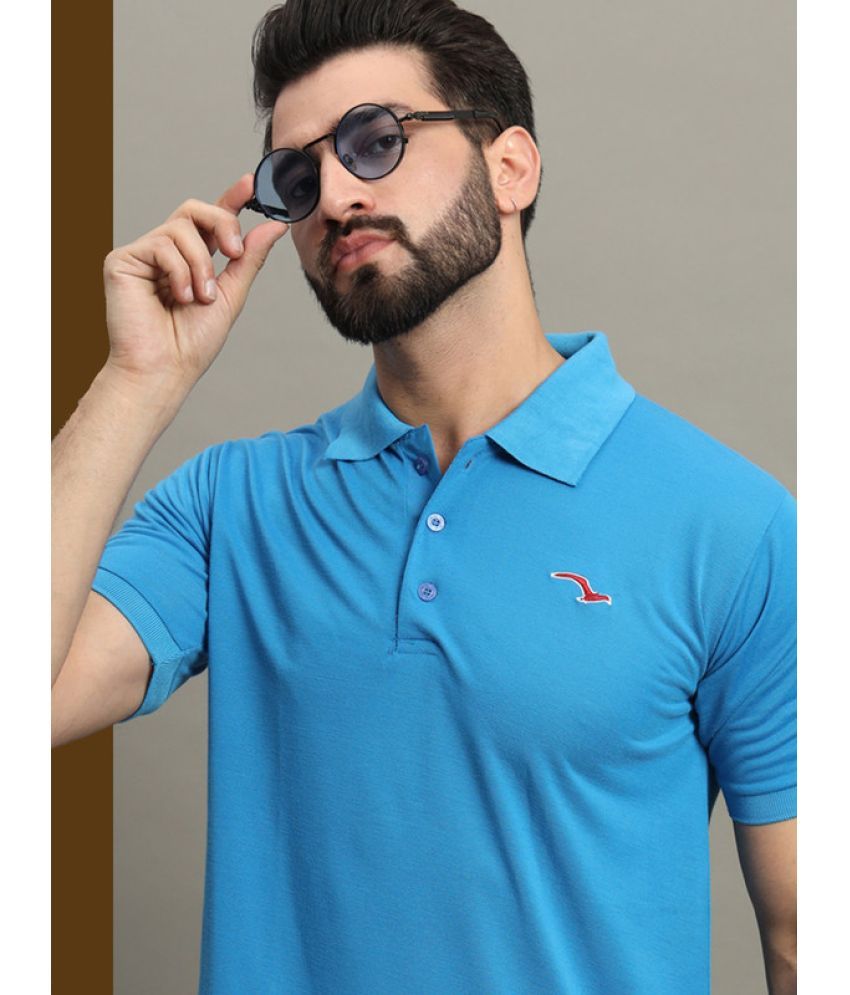     			GET GOLF Pack of 1 Cotton Blend Regular Fit Solid Half Sleeves Men's Polo T Shirt ( Light Blue )