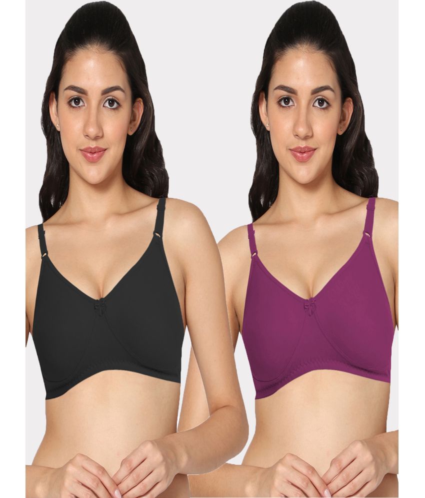     			IN CARE LINGERIE Multicolor Cotton Blend Lightly Padded Women's T-Shirt Bra ( Pack of 2 )